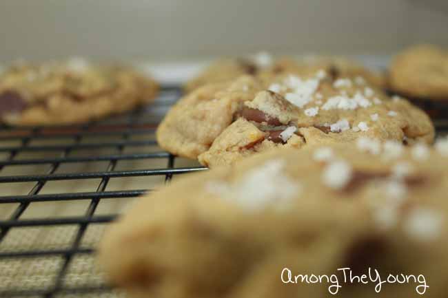 Browned Butter Chewy Cookies and Cream cookies by popular Utah food blog, Among the Young: image of Nutella stuffed cookies