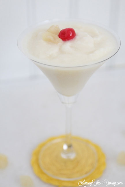 frozen pina colada with a cherry