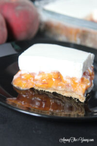 The best fall peach dessert featured by top Utah Lifestyle blog Among the Young: image of close up Peach Delight