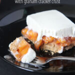 The best fall peach dessert featured by top Utah Lifestyle blog Among the Young: image of Peach delight bite PIN