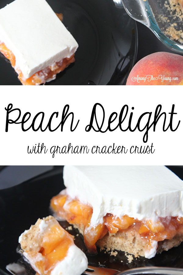 The best fall peach dessert featured by top Utah Lifestyle blog Among the Young: image of Peach delight DOUBLE PIN