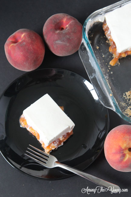 The best fall peach dessert featured by top Utah Lifestyle blog Among the Young: image of Peach delight from above