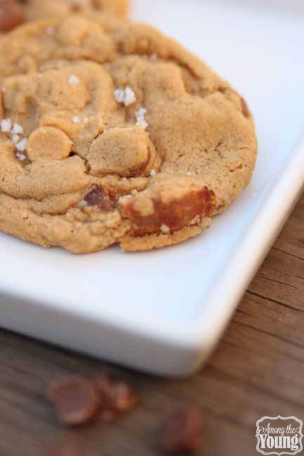 Browned Butter Chewy Cookies and Cream cookies by popular Utah food blog, Among the Young: image of browned butter bacon cookies.