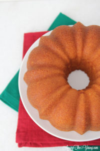 The Best Egg Nog Pound Cake featured by top Utah Foodie blog, Among the Young: image of cake from above