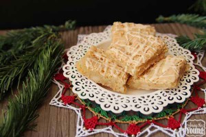 Egg Nog Bars | Almond Roca by popular Utah lifestyle blog, Among the Young: image of a egg nog cookie bar. 