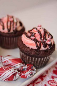 Peppermint Truffle cupcakes recipe featured by top US food blog, Among the Young