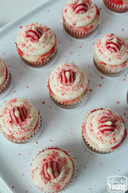 The Best Peppermint Cupcakes Recipe featured by top US food blog, Among the Young