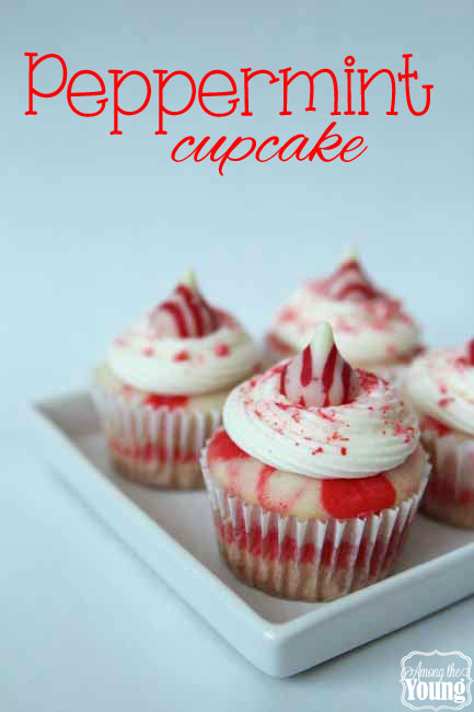 The Best Peppermint Cupcakes Recipe featured by top US food blog, Among the Young