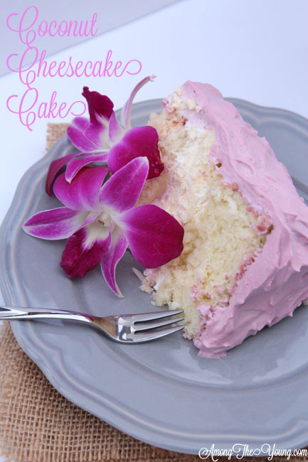 Radiant Orchid Blog hop - Coconut Cheesecake Cake - Among the Young