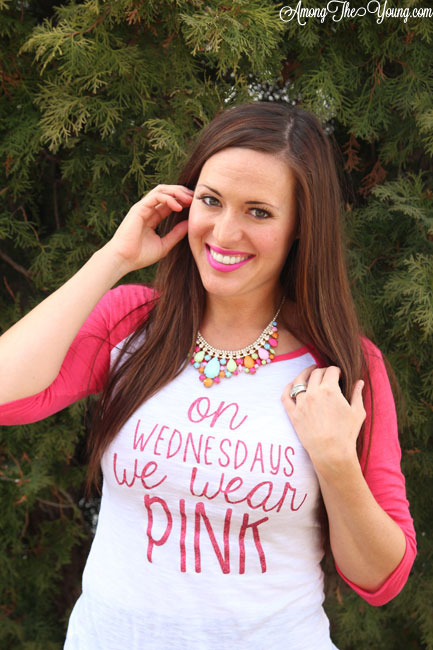 On Wednesdays We Wear Pink DIY Graphic Tee, a tutorial featured by top US life and style blog, Among the Young