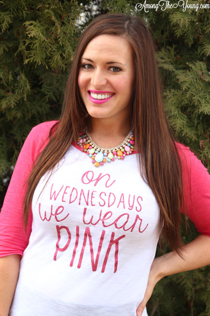 On Wednesdays We Wear Pink DIY Graphic Tee, a tutorial featured by top US life and style blog, Among the Young