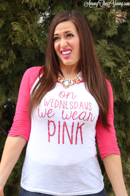 On Wednesdays We Wear Pink DIY Graphic Tee, a tutorial featured by top US life and style blog, Among the Young