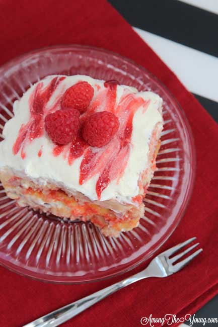 Lemon Raspberry Tiramisu Recipe featured by top US food blog, Among the Young