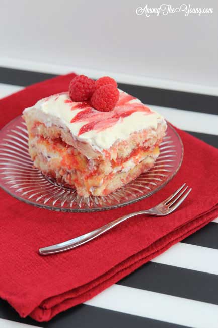 Lemon Raspberry Tiramisu Recipe featured by top US food blog, Among the Young