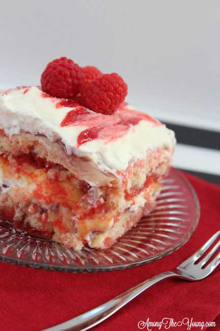 Lemon Raspberry Tiramisu Recipe featured by top US food blog, Among the Young