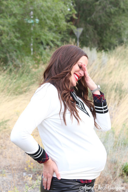 How to rock a & apparel sweater when pregnant