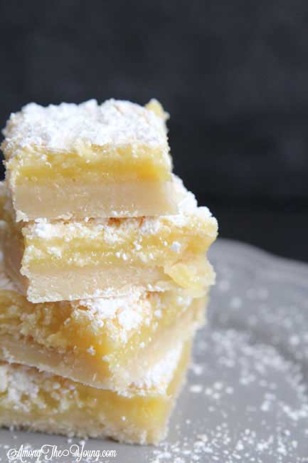 The Best Lemon Bars Recipe in the World, featured by top US food blog, Among the Young: image of Best lemon bars