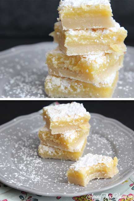 The Best Lemon Bars Recipe in the World, featured by top US food blog, Among the Young: image of The best Lemon Bars ever