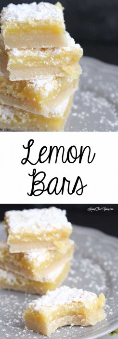 The Best Lemon Bars Recipe in the World, featured by top US food blog, Among the Young: image of Lemon Bars on a plate 