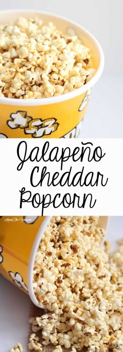 Jalapeno Cheese Popcorn Recipe featured by top US food blog, Among the Young