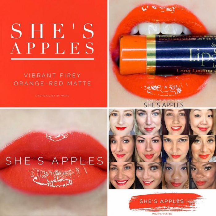 Lipsense Colors featured by top US lifestyle blog and Lipsense distributor, Kaylynn of Among the Young: image of She's Apples