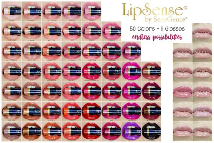 Lipsense Colors featured by top US lifestyle blog and Lipsense distributor, Kaylynn of Among the Young: image of 36 lipsense colors