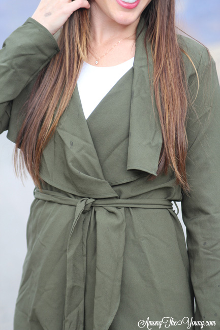 olive green duster jacket