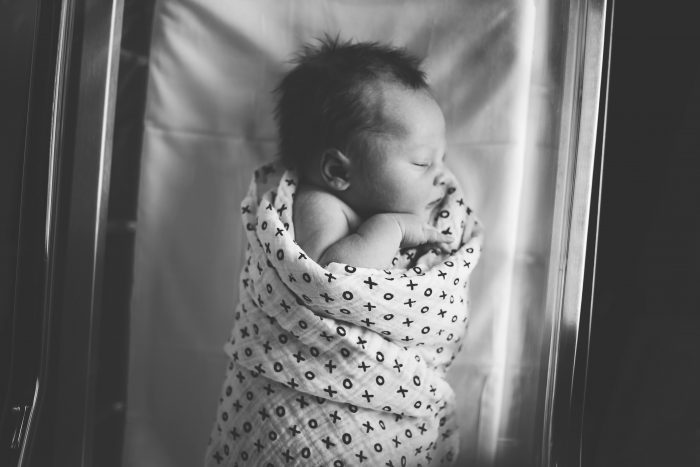 10 things to do in the hospital after baby featured by top Utah Lifestyle blog, Among the Young: image of baby sleeping