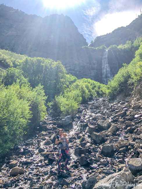 Hiking with an Ergo Baby Carrier featured by top US lifestyle blog, Among the Young: hiking with ergobaby bridal veil falls