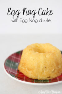 The Best Egg Nog cake recipe featured by top Utah Foodie blog, Among the Young: image of mini bundt and Christmas plate