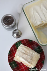 The Best Egg Nog Tiramisu featured by top Utah Foodie blog, Among the Young: image of tiramisu from above