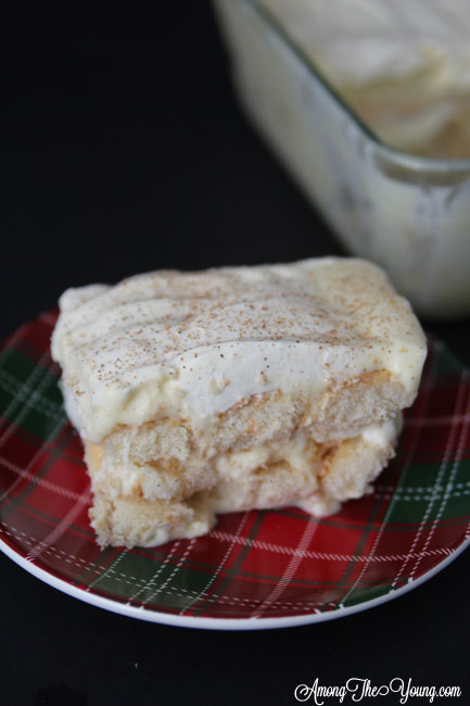 The Best Egg Nog Tiramisu featured by top Utah Foodie blog, Among the Young: image of black tiramisu close up