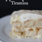 The Best Egg Nog Tiramisu featured by top Utah Foodie blog, Among the Young: image of black backdrop PIN