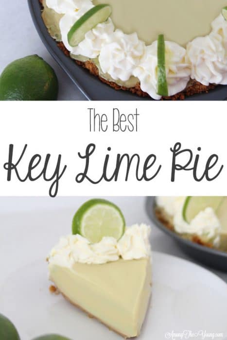The Best Key Lime Pie featured by top Utah food blog, Among the Young | Summer Dessert Ideas: Easy Key Lime Pie Recipe by popular Utah food blog, Among the Young: image of a Key Lime Pie.