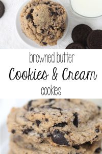 Browned Butter Cookies and Cream Cookies featured by top Utah Foodie blog, Among the Young: Long Pin