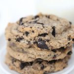 Browned Butter Cookies and Cream Cookies featured by top Utah Foodie blog, Among the Young: image of cookies stacked close up