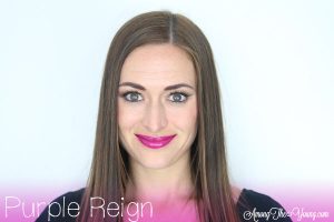 Lipsense Colors featured by top US lifestyle blog and Lipsense distributor, Kaylynn of Among the Young: image of Kaylynn wearing Purple Reign