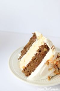 Carrot cake cheesecake cake featured by top Utah Foodie blog, Among the Young: image of carrot cake