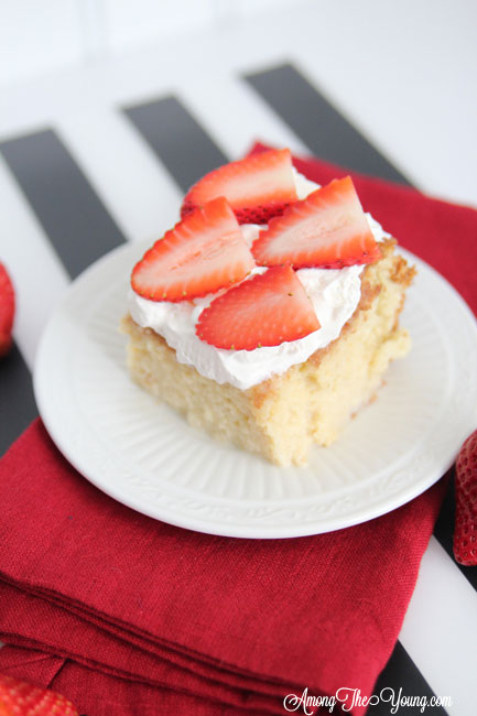 The most delicious tres leches cake featured by top Utah Foodie blog, Among the Young: image of tres leches cake | Easy Tres Leches Recipe by popular Utah lifestyle blog, Among the Young: Pinterest image of Tres Leches cake. 