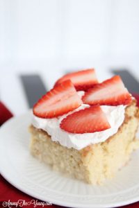 The most delicious tres leches cake featured by top Utah Foodie blog, Among the Young: image of moist tres leches