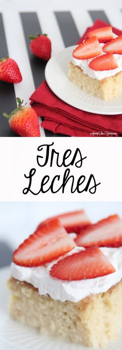The most delicious tres leches cake featured by top Utah Foodie blog, Among the Young: long PIN of tres leches cake | Easy Tres Leches Recipe by popular Utah lifestyle blog, Among the Young: Pinterest image of Tres Leches cake. 