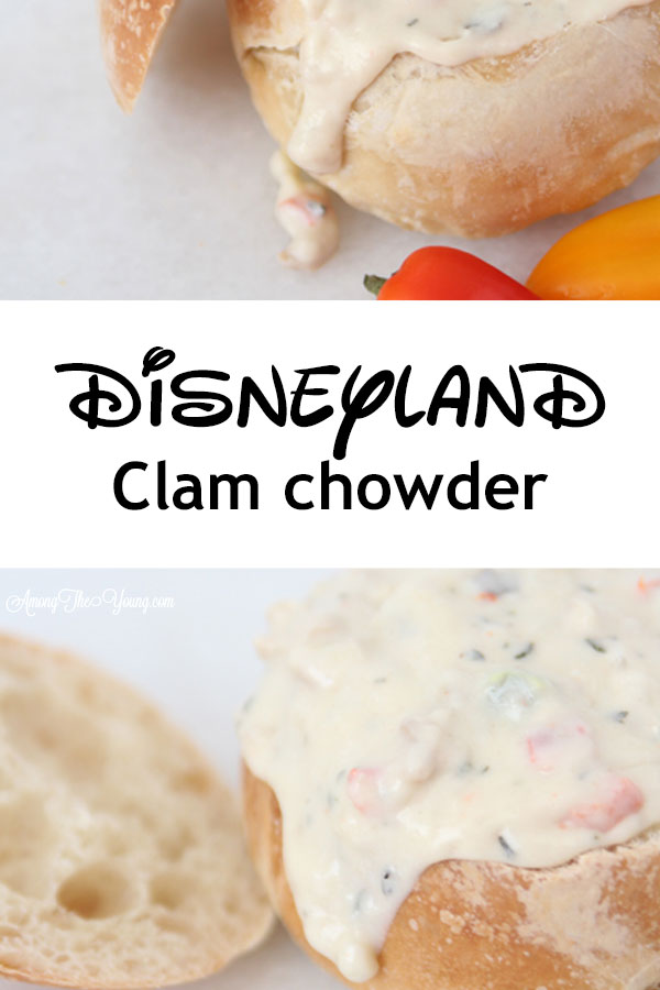 The best Disneyland Clam chowder recipe featured by top Utah Foodie blog, Among the Young: image of clam chowder