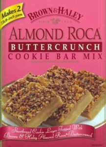 The Best Almond Roca Cookie bars featured by top Utah Foodie blog, Among the Young: image Brown and Haley cookie bar mix