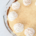 The Best Egg Nog Pie recipe featured by top Utah Foodie blog, Among the Young: image of Egg Nog Pie from above close up