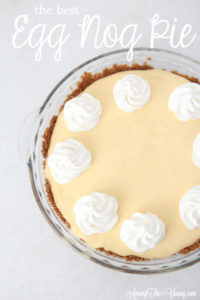 The Best Egg Nog Pie recipe featured by top Utah Foodie blog, Among the Young: image of the best ever Egg Nog Pie Pin