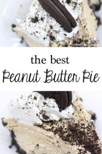 The Best easy Peanut Butter Pie recipe by top Utah Foodie blog, Among the Young: PIN of peanut butter pie
