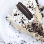 The Best easy Peanut Butter Pie recipe by top Utah Foodie blog, Among the Young: image of peanut butter pie slice from above