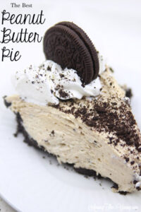 The Best easy Peanut Butter Pie recipe by top Utah Foodie blog, Among the Young: PIN of peanut butter pie