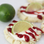The most amazing raspberry lime sugar cookies featured by top Utah Foodie blog Among the Young: image of several cookies with a lime