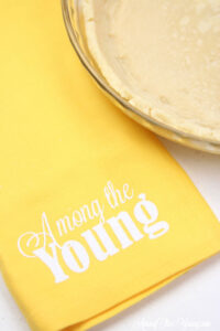 vodka pie crust recipe by top Utah Foodie Among the Young: image of yellow napkin
